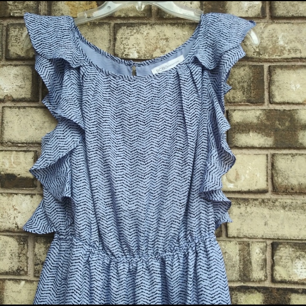 BCBGeneration Blue Ruffle Dress - Picture 3 of 3